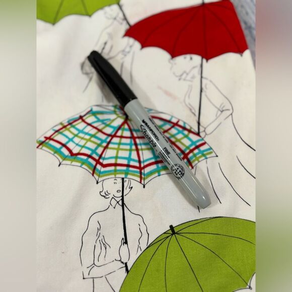 ITW Claude Brown Umbrella Graphic Multicolor Fun Teacher Preppy A-Line Skirt 6 - Picture 7 of 10